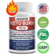 Kenofor Fat-Burning Supplement 650MG, w./ Green Coffee Bean, Raspberry Ketones, Support Fat Burn, 120 Capsules