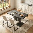 thumbnail image 2 of Modern 5-Piece Dining Table Set for 4, 46.2 Inch Space-Saving Table with 4 Faux Leather Chairs, Gray Wood Grain, Easy Assembly for Dining Kitchen Living Room Farmhouse, 2 of 8