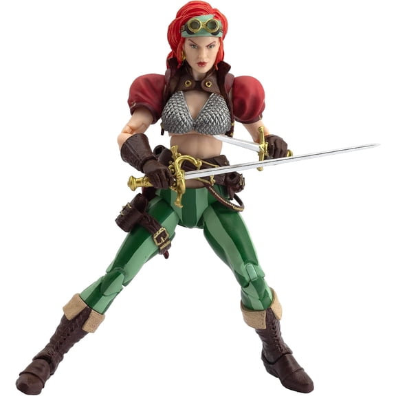 Boss Fight Studio Epic H.A.C.K.S. Red Sonja Steam Punk Action Figure – Highly Articulated Collectible, Customizable Figurine with Complete Accessories and Interchangeable Parts – 1:12 Scale