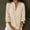 Tops-686Khaki, variant on Xdegoge Linen Peplum Blouses for Women Split V Neck Three Quarter Ruffle Sleeve Dressy Work office Vibe Flowy Loose Fit Solid Pintuck Button Down Lightweight Spring Tops