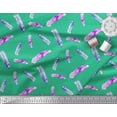 thumbnail image 3 of Soimoi Green polyester Crepe Fabric Feathers & Dots Fabric Prints By Yard 42 Inch Wide, 3 of 3