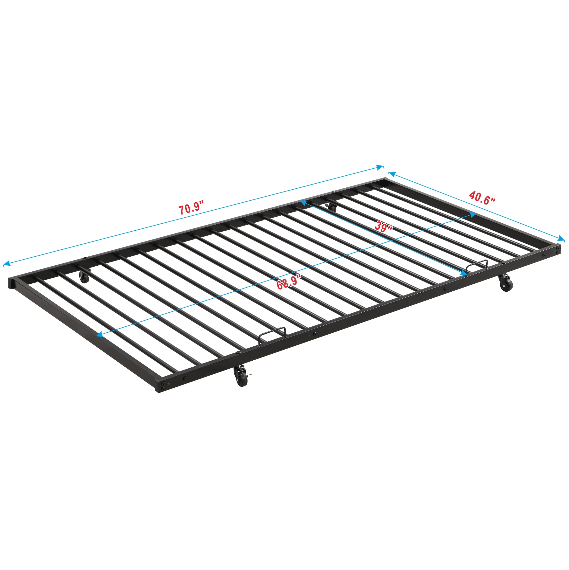 Full Over Full with trundle Metal Bunk Bed, No Box Spring Needed, Easy Assemble