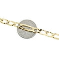thumbnail image 5 of 10K Yellow Gold Diamond Cut Textured Fancy Figaro Link Chain 7mm Necklace 22", 5 of 7