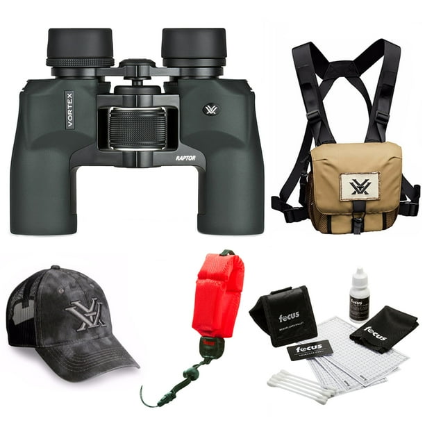 Vortex 8.5 x 32 Raptor Binocular + Glasspak Harness Bundle Walmart