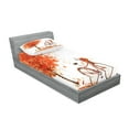 thumbnail image 2 of Ambesonne Autumn Fitted Sheet & Pillow Sham Set, Watercolor Fall Season, Twin, Orange Brown and White, 2 of 2
