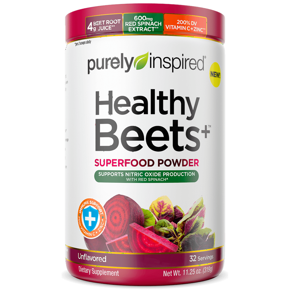 Purely Inspired Healthy Beets+ Superfood Powder, Vitamin C and Zinc, 32