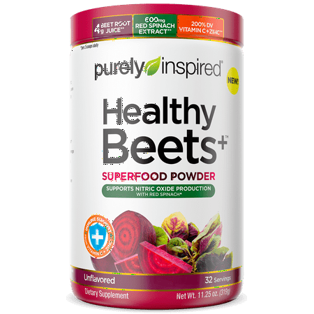 Purely Inspired Healthy Beets+ Superfood Powder, Vitamin C and Zinc, 32 Servings