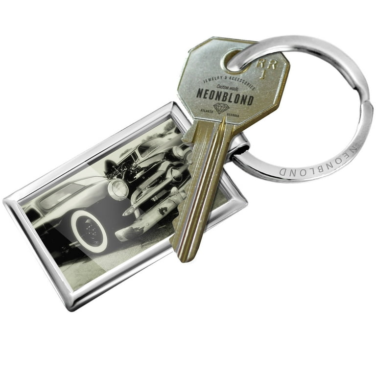 Hot rod shop keychain