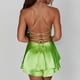 thumbnail image 4 of Vestido midi sexy de color liso y corte ajustado para mujer - Cuello en V, lazo delantero, tirantes finos, espalda abierta - Playa/Fiesta/Cóctel - S-L, 4 of 6