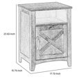 thumbnail image 5 of Benjara Eva 24 Inch Nightstand, 1 Barn Cabinet, Open Top Shelf, White and Brown, 5 of 6