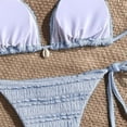 thumbnail image 7 of JSGEK Ladies Bikini Bathing Suit Padded Cups 3 Piece Ruched For Summer Swimming Activities Premium Premium Blue L, 7 of 7