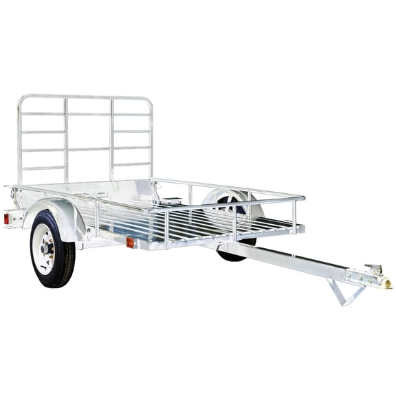 4 ft. x 6 ft. Multi Purpose Open Rail Galvanized Utility Trailer