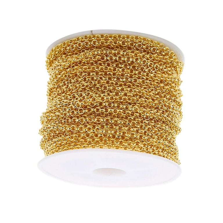 30 Feet/Roll Iron Cable Chain Twisted Necklaces Width 2mm for Jewelry  Making Chain Gold and of 2 Rolls 