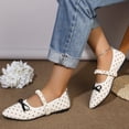 thumbnail image 3 of SuTry Women's Pointed Toe Flats Polka Dot Bow Detail Slip On Elastic Strap Lightweight Comfortable Casual Walking Shoes(42), 3 of 4
