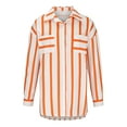 thumbnail image 6 of bnaln Womens Tops Button Down Shirts Spring Long Sleeve Dress Shirt V Neck Striped Tops Dressy Casual Shirts Plus Size Tees Loose Work Office Blouses Tops Tunics with Pockets, 6 of 6