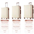 thumbnail image 2 of 3 Pieces Hardshell Luggage Sets with Spinner Wheels & Extensible Packing Space, Lightweight Suitcase with TSA Lock for Bussiness, Family Travel, White, 2 of 7