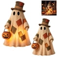 thumbnail image 4 of DVKOVI Halloween Decoration Vintage Patchwork Ghost Ornament with Pumpkin Lantern White One Size 1 Count, 4 of 5