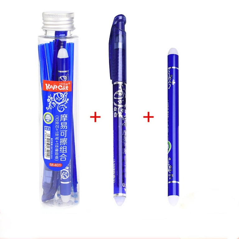 DRMAVI Cute Erasable Pens for Girls- Blue Ink Pens Retractable Click  -Kawaii Eraser Gel Pens for Girls Kids Women Fun Pens Pretty Pens Office  School