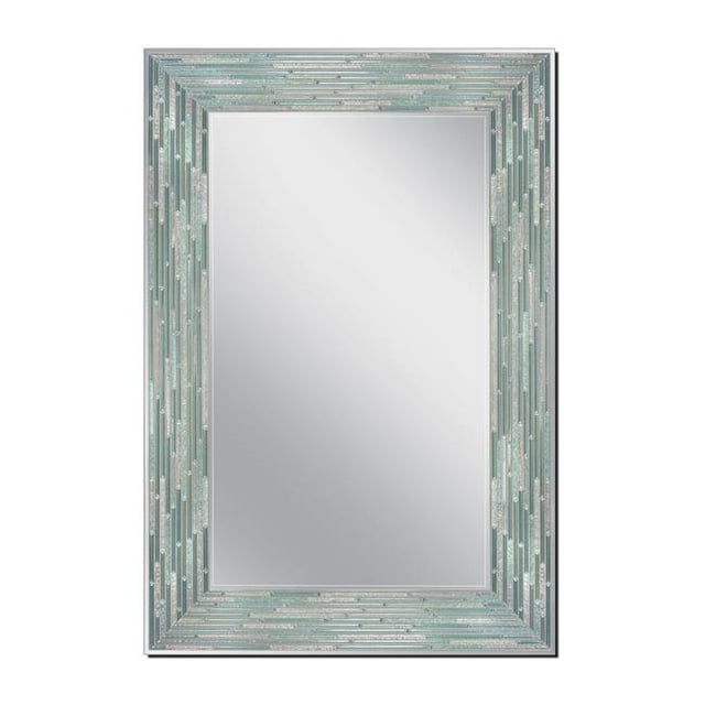 Head West 1221 23.5 x 35.5 in. Reed Sea Glass Single Frameless Wall Mirror