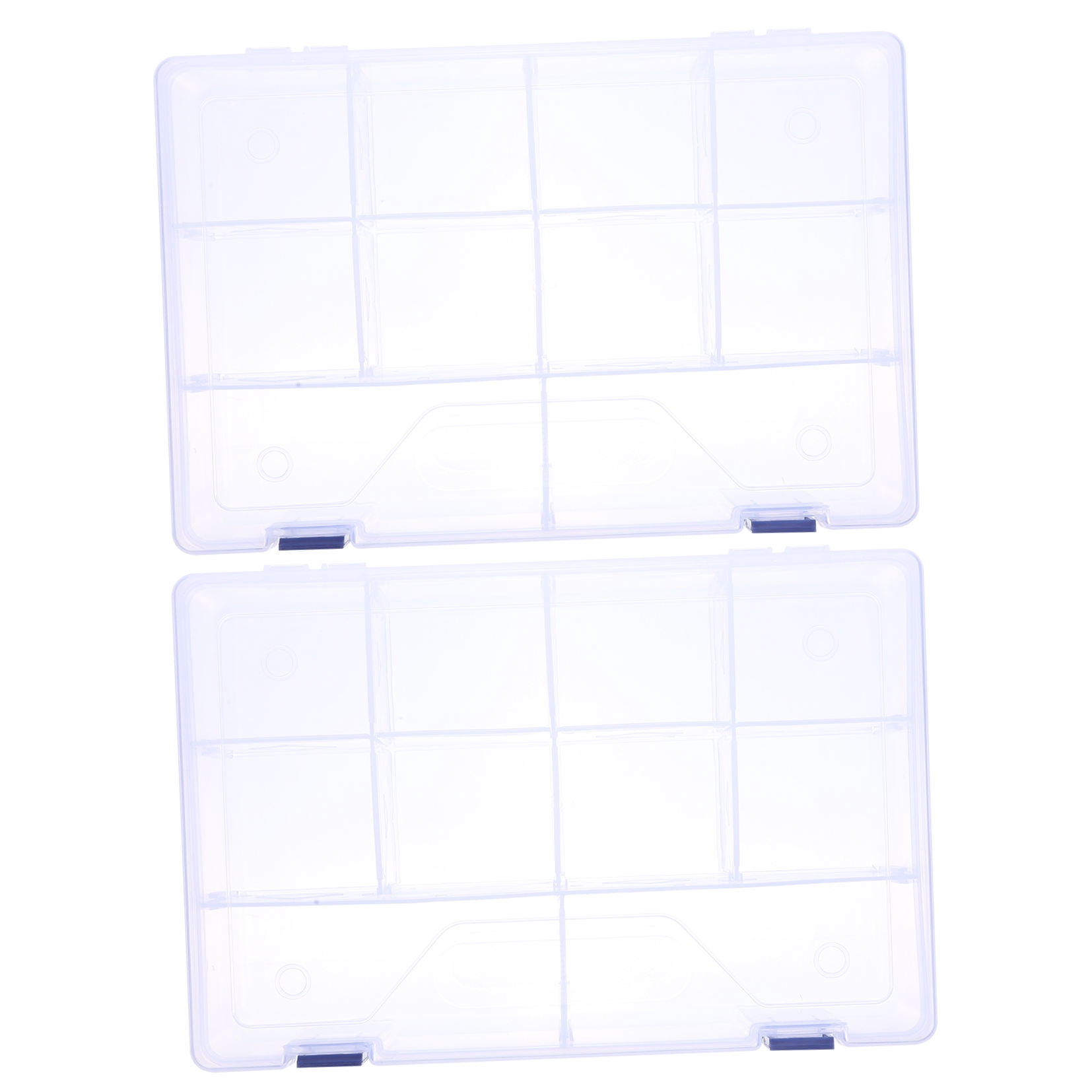 LABSERRON 2Pcs Transparent Case For Beads Rectangular Multi-Grid Organizer Box