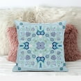 thumbnail image 2 of Paisley Leaf Geo Duo Throw Pillow with Removable Cover in Light Blue Aqua White 18x18, 2 of 4