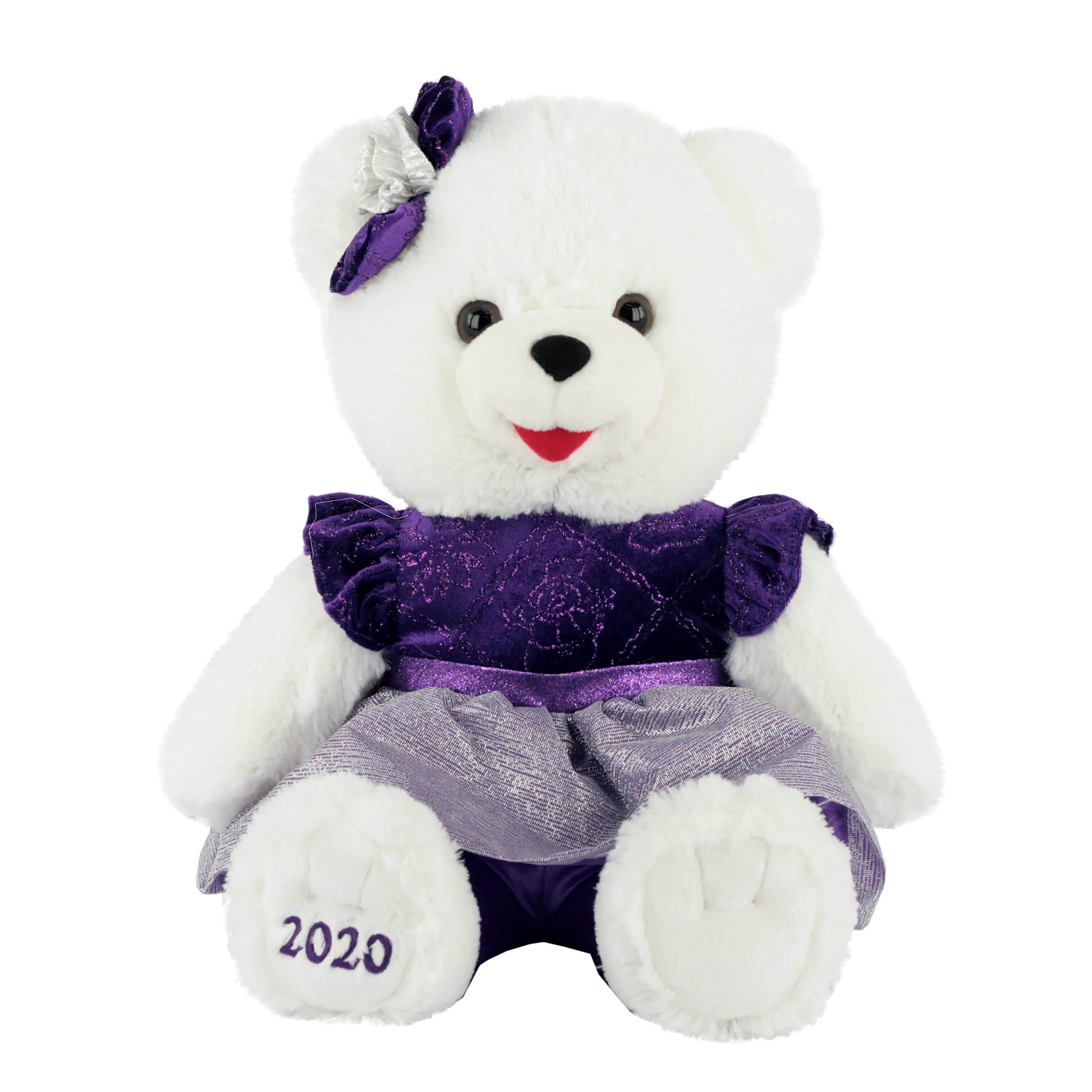 2020 WalMART CHRISTMAS Snowflake TEDDY BEAR White boy 20" Purple Outfit New W/T 
