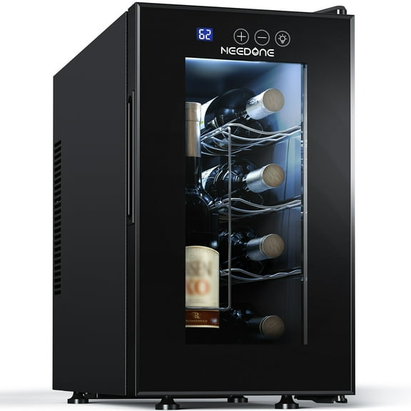 NEEDONE 8 Bottle Wine Cooler Refrigerator, Thermoelectric Wine Fridge Cellar ,Rapid Cooling,Touch Control, Ultra-Quiet & Energy Efficient,For Red White and Sparkling Wine ,Gifts for Women Men