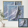 thumbnail image 4 of Designart 'Shiny Woman Shoe High Heeled Stiletto With Glitter' Modern Framed Canvas Wall Art Print, 4 of 5