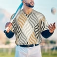 thumbnail image 4 of Fotbe Geometric Baseball Jersey Shirt for Men and Women, Casual Short Sleeves Button Down T-Shirt-Medium, 4 of 9