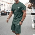 thumbnail image 2 of NAFUU Men's Hawaiian Matching Set Mens Summer Tracksuit Plus Size Short Sleeve O Neck T Shirt And Drawstring Shorts Casual Athletic Suit Fashion Beach Outfits, 2 of 6