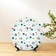 thumbnail image 6 of Balery Cartoon House Car Print Bone China Decorative Plate Ceramic Dinner Plates Art Crafts with Display Stand-10in, 6 of 6
