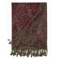 thumbnail image 4 of Pashmina Scarf Rave Women Scarves Luxury Paisley Shawl with Fringe Reversible Large Blanket Wrap 78.5" X27.5"(Rust Red), 4 of 7