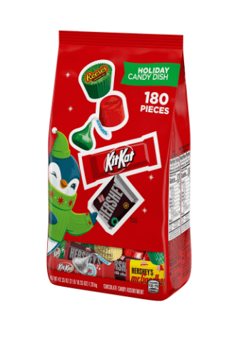 Hershey Assorted Chocolate Flavored, Christmas, Candy Bulk Bag, 180 ct.