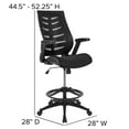 thumbnail image 5 of Flash Furniture Kale High-Back Ergonomic Mesh Office Chair with Flip-Up Arms and Foot Ring, Black, 5 of 15