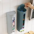 thumbnail image 4 of Kitchen Wall-Mounted Plastic Bag Storage Box Garbage Bag Holder Garbage Pouch Saver Organizer Dispenser, Gray, 4 of 8