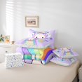 thumbnail image 6 of Manfei Pink-Blue Axolotl 7-Piece Twin Bedding,Animals Pattern Bedding Comforter Set,Colorful Stars Reversible, 6 of 7