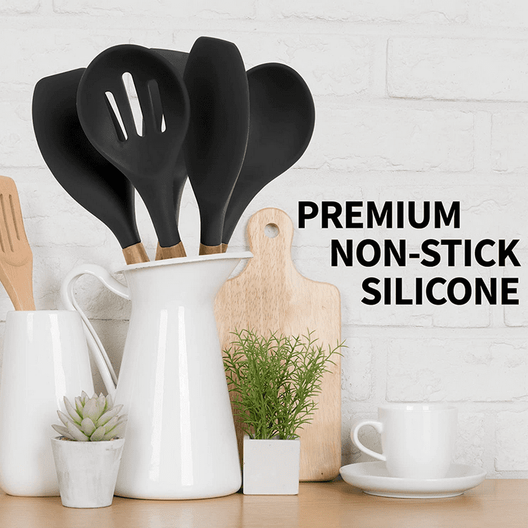 4PCS Flexible Silicone Spatula Turner Set and Kitchen Food Tongs with  Silicone Tips, 600F Heat Resis…See more 4PCS Flexible Silicone Spatula  Turner
