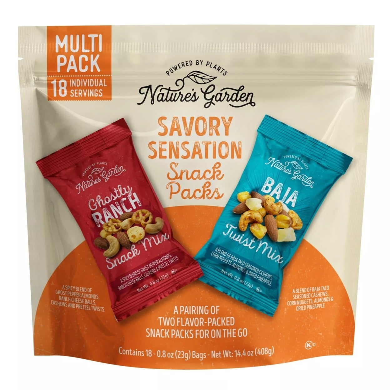 Nature's Garden Savory Sensation Snack Pack, 0.8 Ounce (Pack of 18