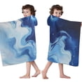 thumbnail image 4 of Blue Marble Flow Pattern Hooded Bath Towel，50"x30" for Ages 3 To 12 Kids, Quick Dry Lightweight Soft Microfiber Hood Beach Towel Cover Up for Kids, 4 of 7