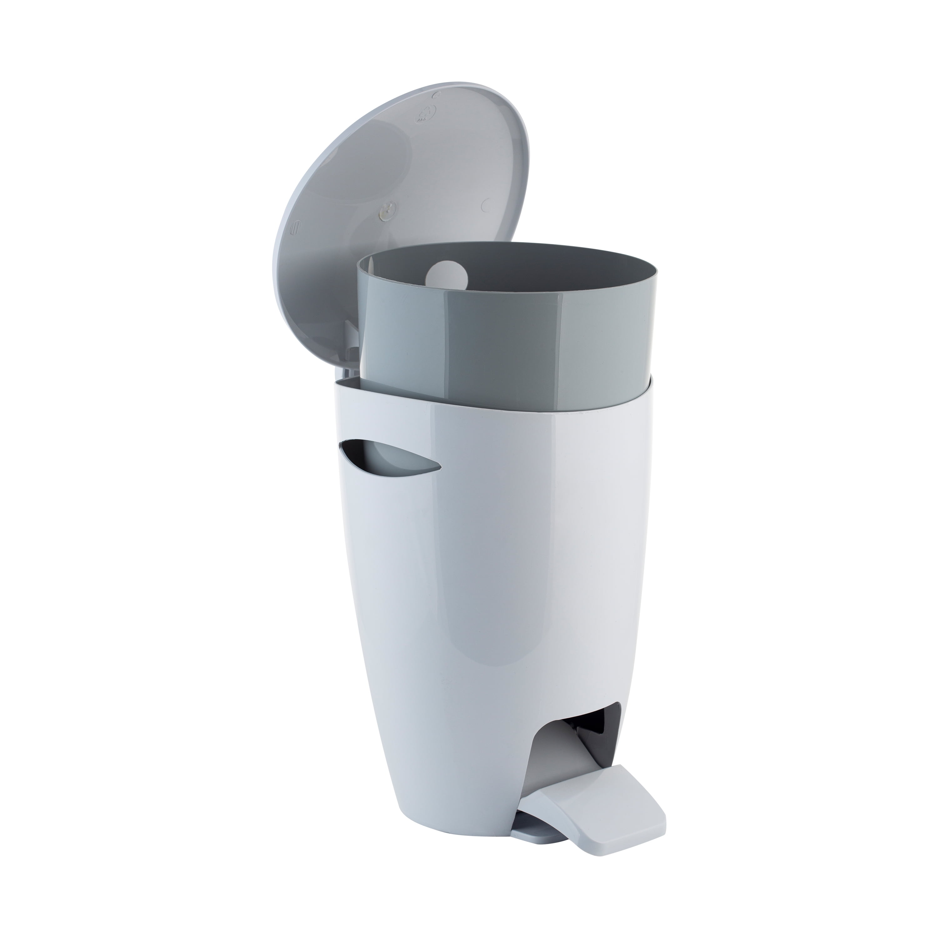 Bath Bliss Waste Bin and Toilet Brush Set in White