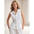 thumbnail image 4 of Women'S 2 Piece Sets Sleeveless Vest Pants Suits White XL, 4 of 9