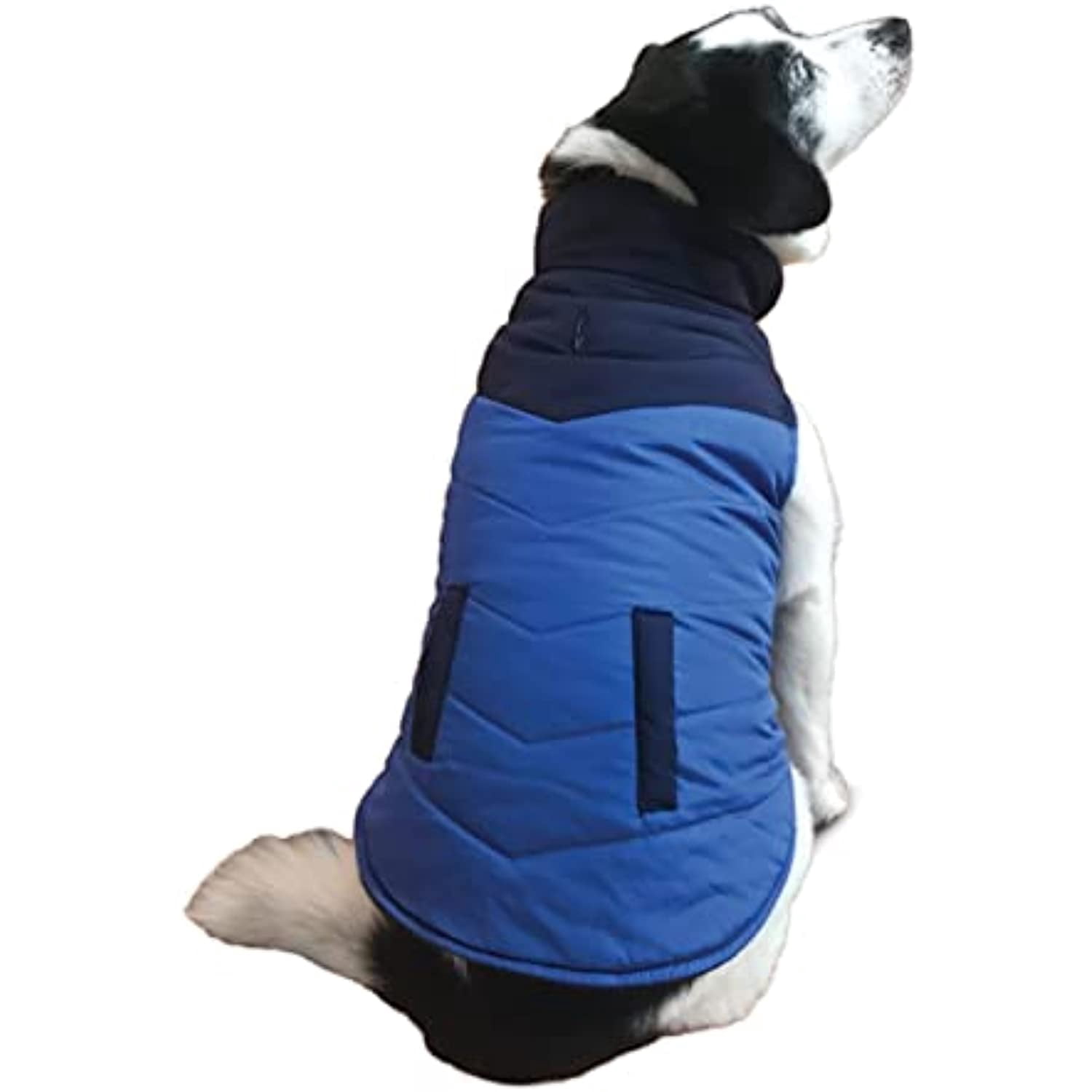 Fashion Pet Reversible Color Block Puffer Dog Jacket Large / Blue