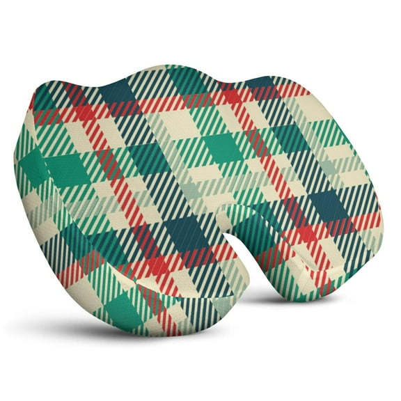 Premium Plaid Pattern Memory Foam Seat Cushion Ergonomic Chair Pad for Office Chair, Car, Airplane & Bleachers Sciatica, Tailbone Hip & Back Pain Relief - Chair Cushion for Long Office Workers.