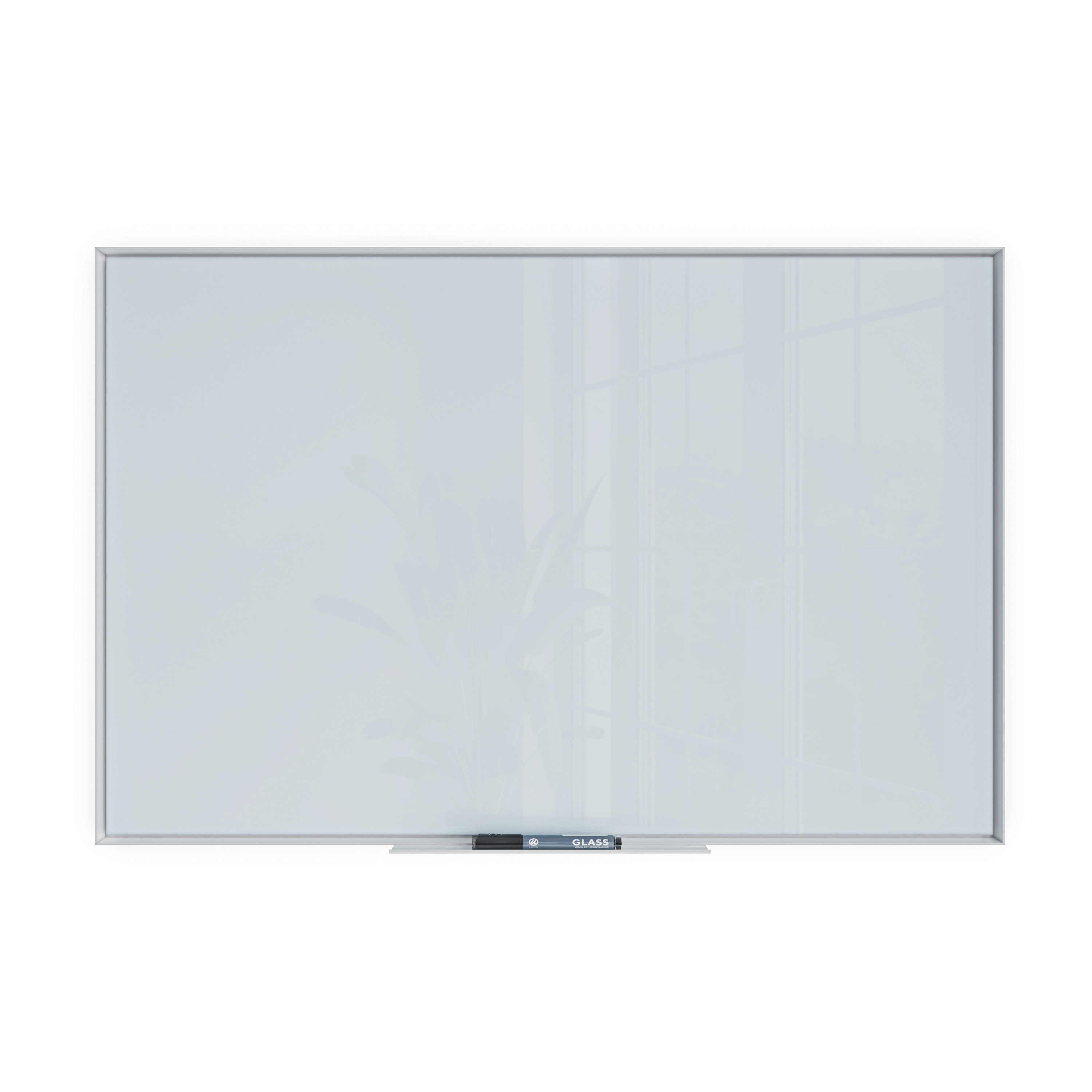 U Brands Glass Non-Magnetic Dry-Erase Board, 36 x 24 Inches, White Frosted Surface, White Aluminum Frame