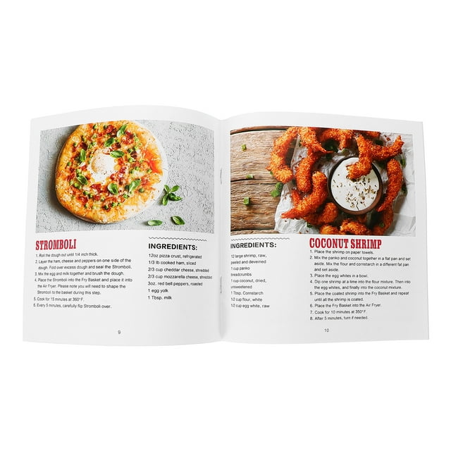 KAKOWELY Livre de Recettes pour Friteuse à Air Chaud Version Anglaise Recette Friteuse à Air Menu Friteuse à Air Livre de Cuisine pour Friteuse à Air (Version Anglaise),6.69X"X6.69"X0.08 Pouces