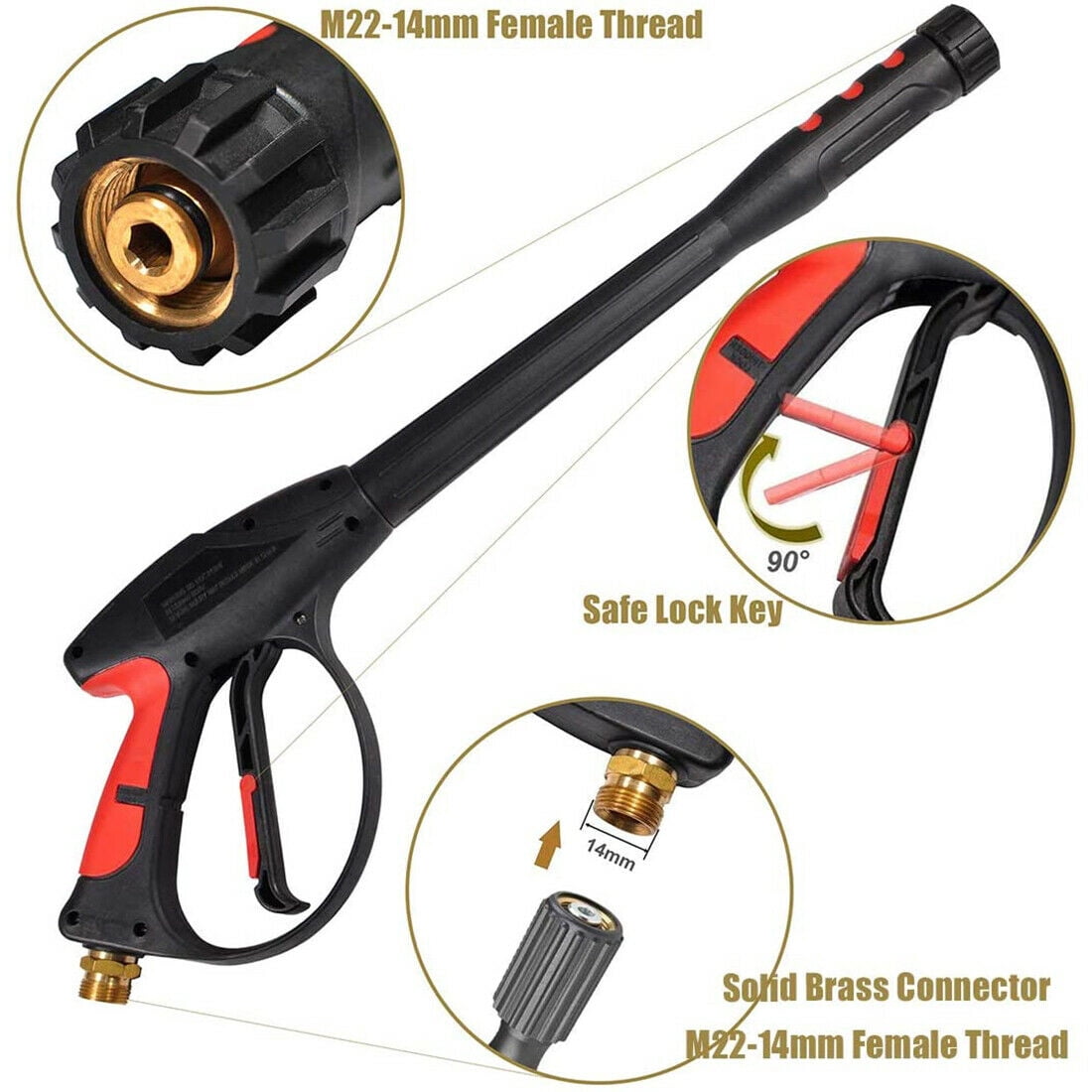 iMeshbean High Pressure Washer 4000PSI Car Washer High Pressure Power Washer Spray Gun Stick and 5800PSI Hose, Tips Kit