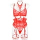 thumbnail image 1 of Conjunto de tres piezas de encaje de verano divertido con costura de pestañas y anillo para el pie con cuello colgante de estilo europeo y estadounidense, 1 of 6