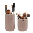 thumbnail image 4 of Silicone Makeup Brush Holder, Travel Makeup Brush Case, Soft Portable Makeup Bag Cosmetic Pouch, Anti-Fall Out Cover, Waterproof, Travel Essentials, 2.8×6.7 Inch Face Brushes Holder,Coffee, 4 of 7
