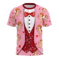 thumbnail image 4 of Xuyuer Valentine's Day Women's Tshirts Holiday Party Funny Costume 3D Print Funny Tuxedo Graphic Novelty Short Sleeve Crewneck Shirt Circus Costume Showman T-Shirts, 4 of 9