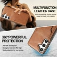thumbnail image 4 of Allytechgroup Case for Samsung Galaxy A35 with Cards Holder, RFID Blocking 2 In 1 Wallet Case with Stand Support Wireless Charging Shockproof Magnetic Back Cover for Women Men, Brown, 4 of 6